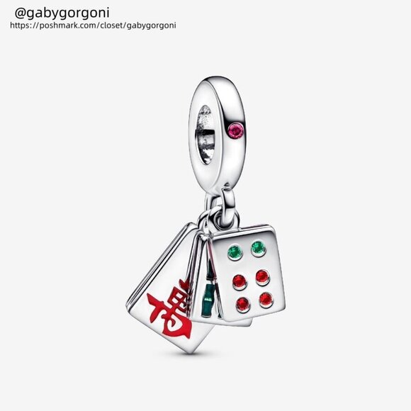 Pandora Mahjong Triple Dangle Charm - Picture 1 of 2